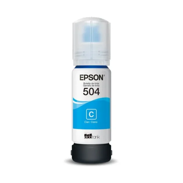 Botella de tinta Epson T504 Cian