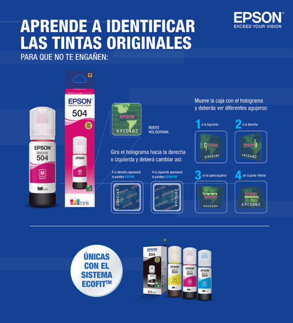 Botella de tinta Epson T504 Magenta - Imagen 2