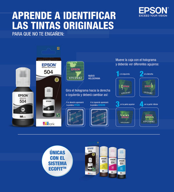 Botella de tinta Epson T504 Negro - Imagen 3