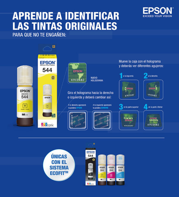 Botella Epson Amarilla T-544 - Imagen 3