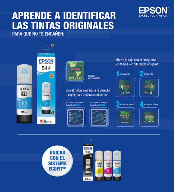 Botella Epson Cian T-544 - Imagen 3