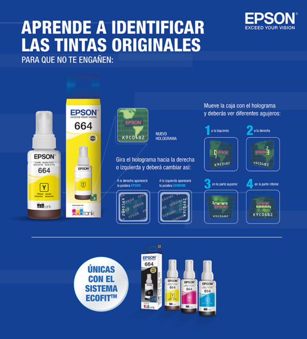 Botella Epson Amarilla T-664 - Imagen 3