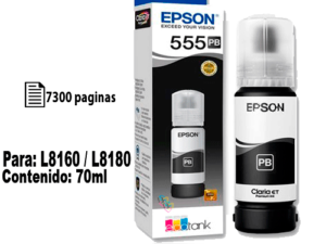 Botella de tinta Epson T555 Negra Fotografica