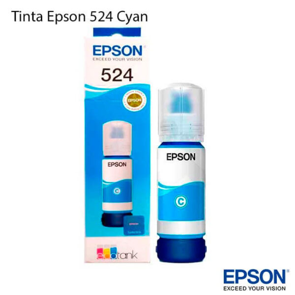 Botella de tinta Epson T524 Cian Pigmentada - Imagen 2