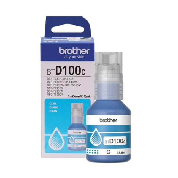Tinta Brother BTD100C Cian